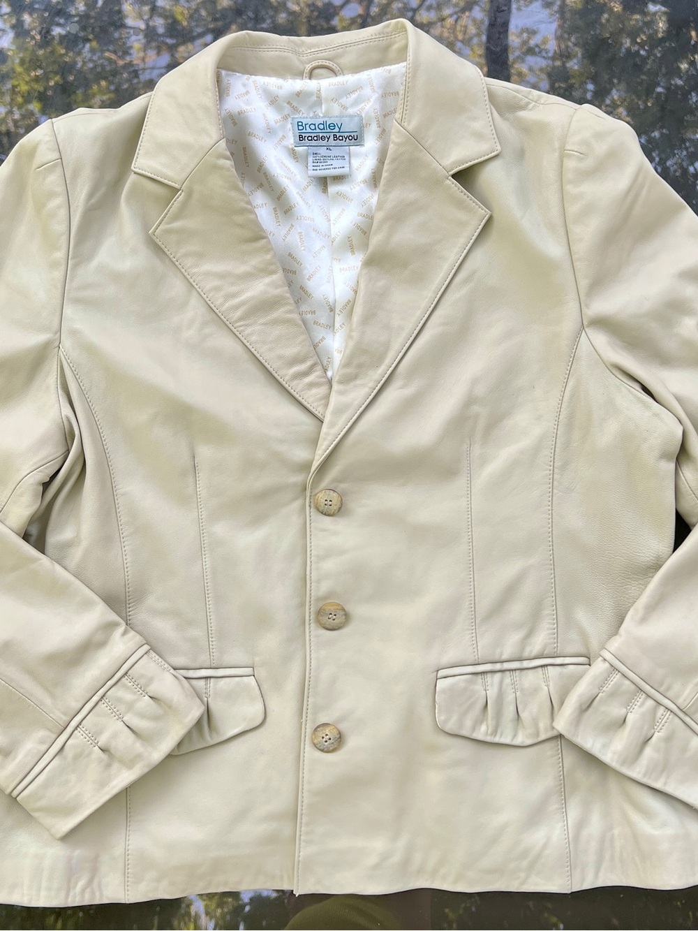 Vintage Bradley Bayou Light Y2K Leather Blazor Jacket Ruffles Preppy Old Money